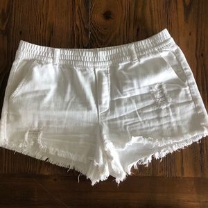 Aerie White Pull on White Jean Shorts size M